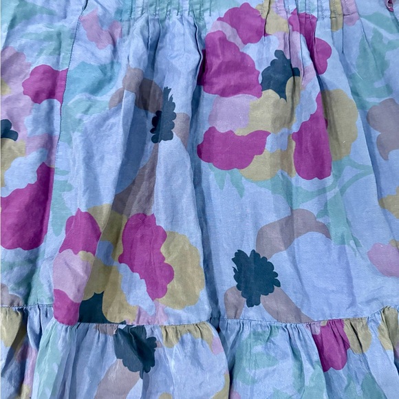 Maeve Anthropologie Silk Cotton Dress XSP Pintuck Floral Flutter Sleeve - Picture 4 of 9